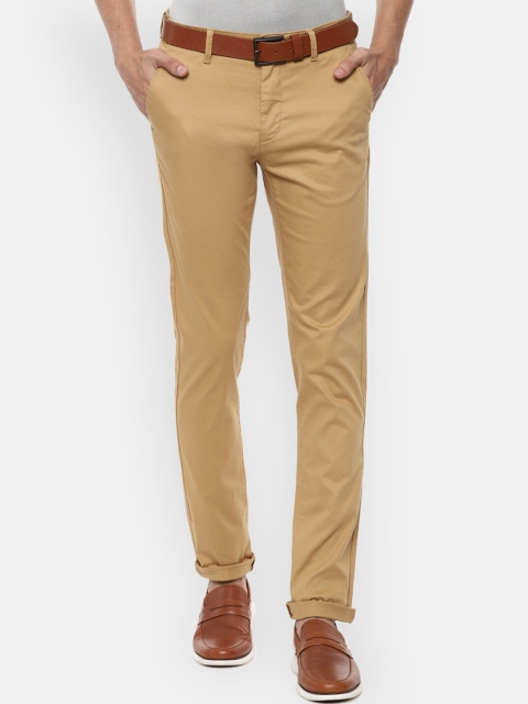 

Van Heusen Sport Men Khaki Solid Slim Fit Cotton Chinos