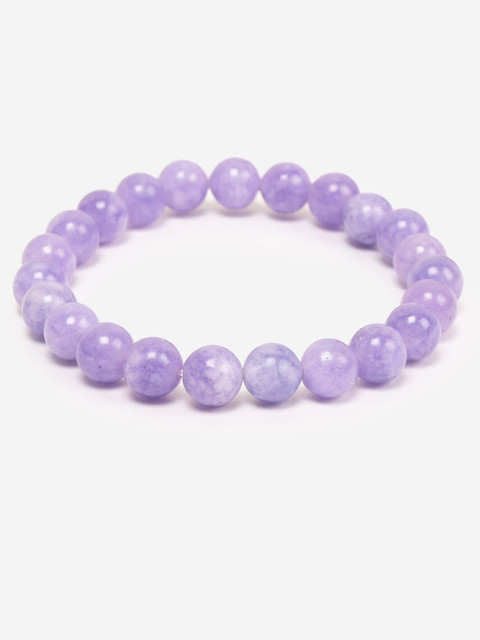 

BuckleUp Unisex Purple Angelite Round Beaded Bracelet