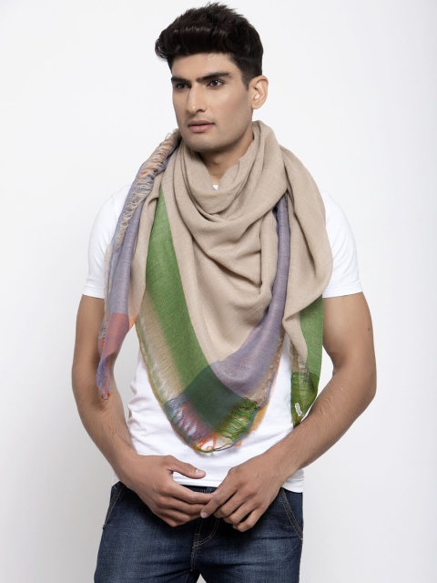 

Calvadoss Men Beige & Green Stole