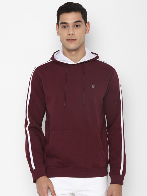 

Allen Solly Men Maroon Hooded Sweatshirt