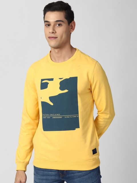 

Peter England Casuals Men Yellow Printed Sweatshirt