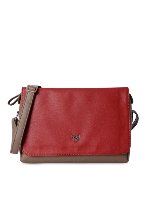 

Baggit Brown Colourblocked Structured Sling Bag