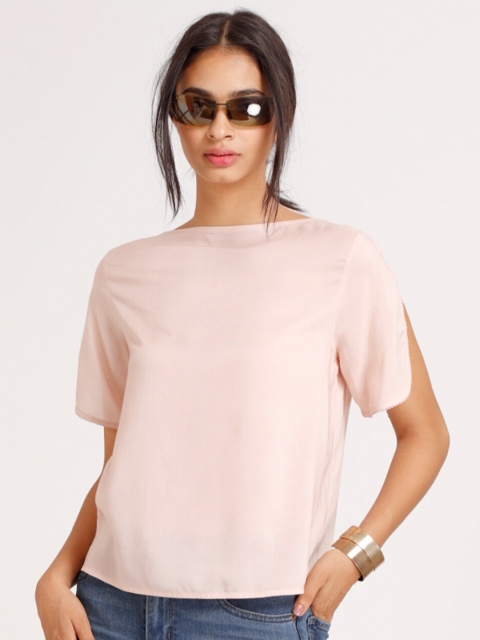 

SHAYE Blush Pink Short Sleeve Top