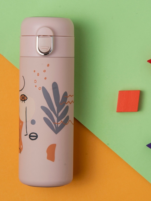 

Baby Moo Kids Pink & Grey Printed Stainless Steel Flask 400 ML