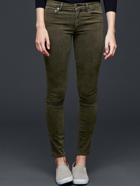 

GAP Women Green Slim Fit High-Rise Jeans