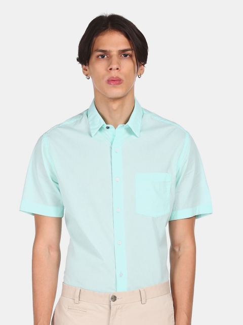 

Arrow New York Men Sea Green Pure Cotton Casual Shirt