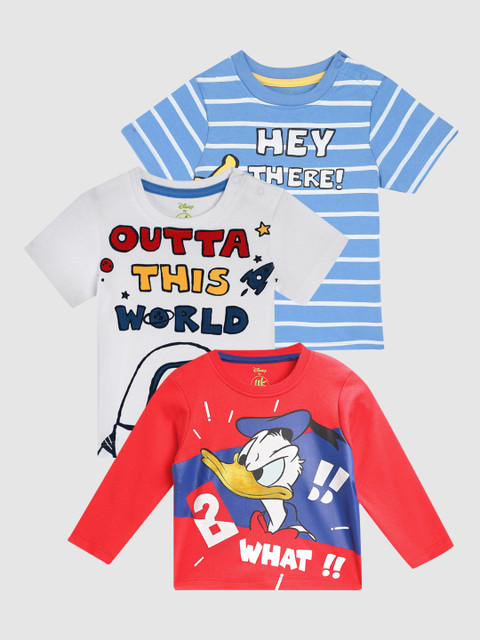 

YK Disney Pack of 3 Boys Printed Cotton T-shirt, Multi