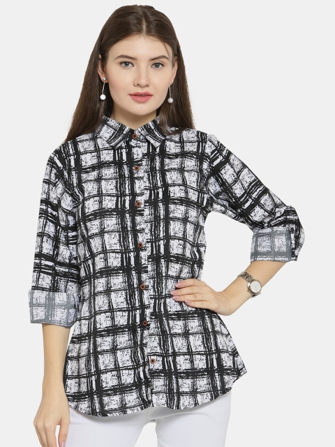 

Enchanted Drapes Women Black Checked Casual Shirt