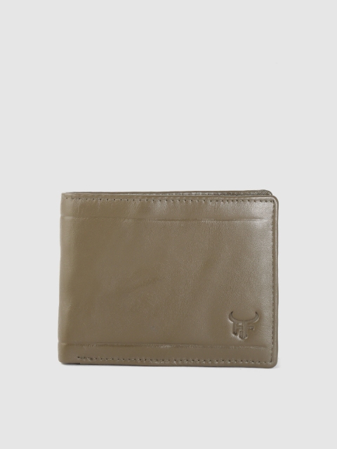 

Fusion Threads Men Olive Green Leather Two Fold Wallet