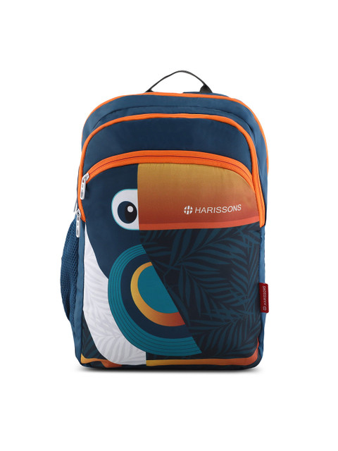 

Harissons Unisex Orange & Blue Graphic Backpack