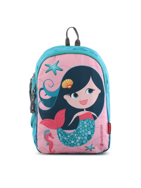 

Harissons Unisex Teal & Pink Graphic Printed Backpack