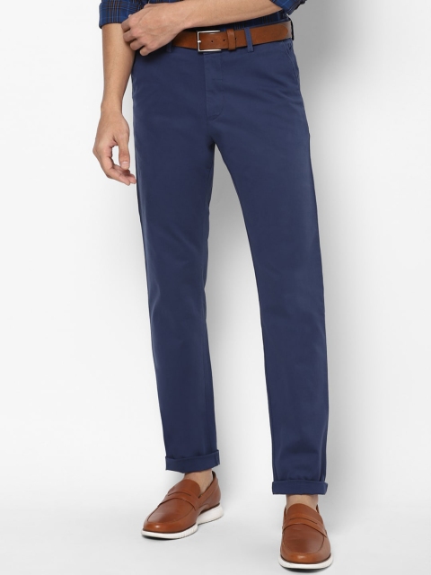 

Allen Solly Men Navy Blue Solid Regular Fit Trousers