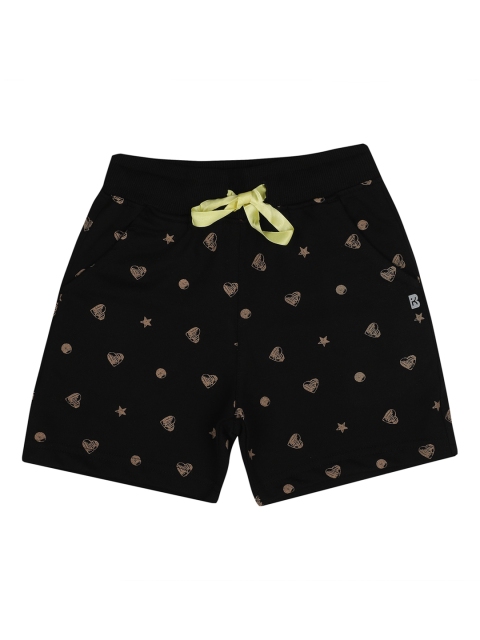 

PROTEENS Girls Black Printed Regular Shorts