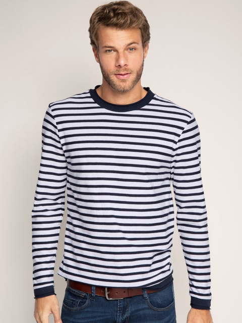 

ESPRIT White & Navy Striped Sweater