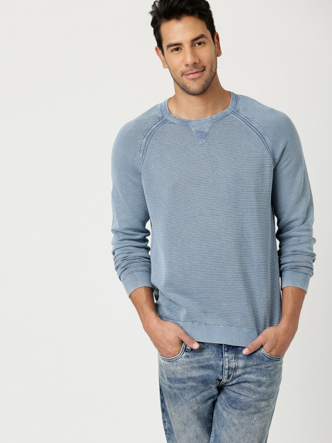 

ESPRIT Men Blue Patterned Sweater