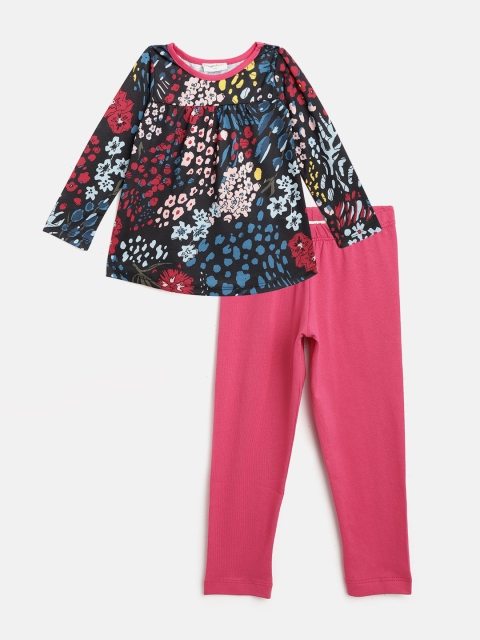 

CrayonFlakes Girls Multicoloured Printed Top with Trousers, Multi