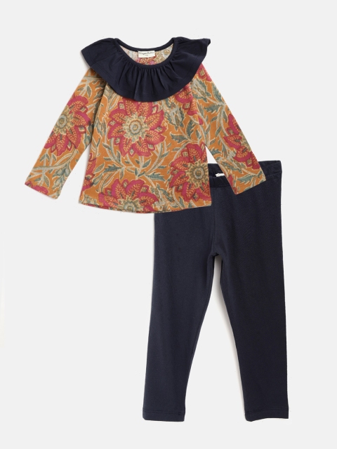 

CrayonFlakes Girls Multicoloured Printed Top with Trousers, Multi