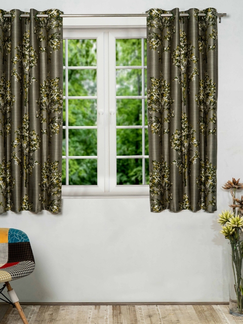 

SHIVANAA HOMES Green & White Floral Digital Printed Window Curtain