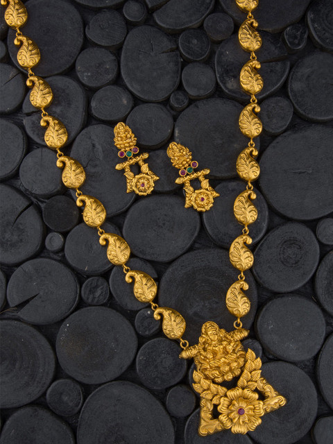 

Alankruthi Gold-Plated Lakshmi Flower Long Hara Jewellery Set