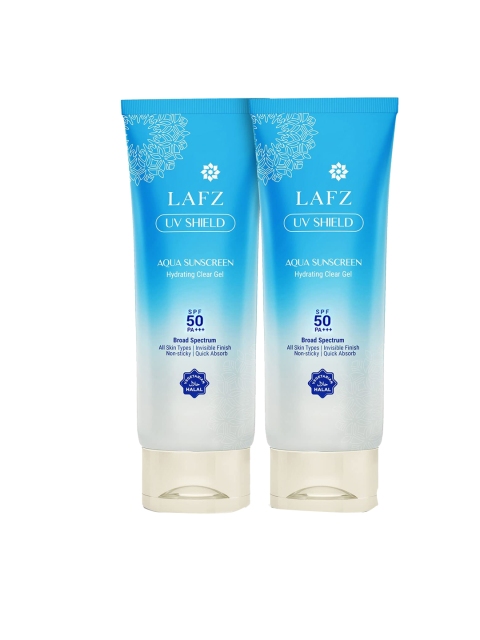 

LAFZ Unisex Pack of 2 UV Shield Gel Aqua Sunscreen 100 g, Transparent