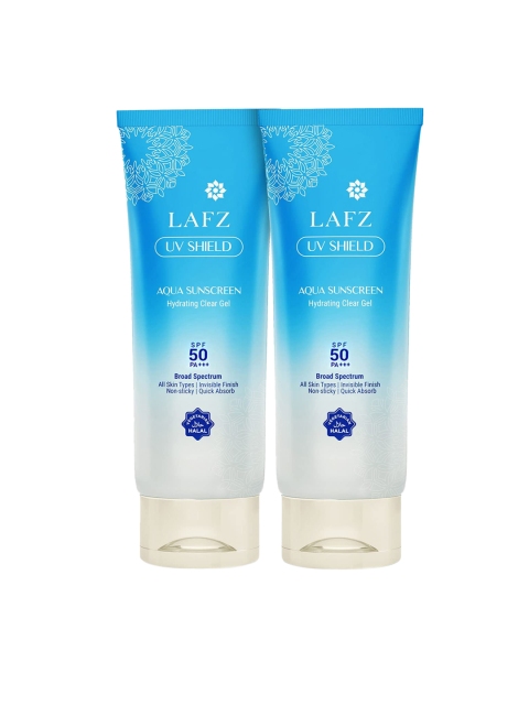 

LAFZ Set of 2 UV Shield Gel Aqua Sunscreen 50 gEach, Transparent