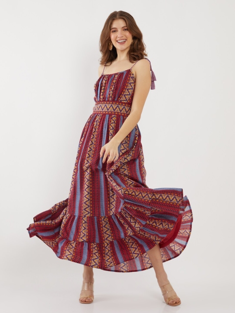 

Zink London Maroon Tribal Maxi Dress