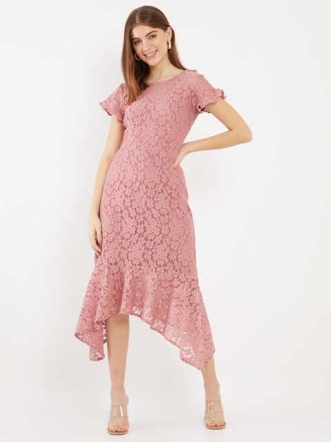 

Zink London Pink Sheath Midi Dress