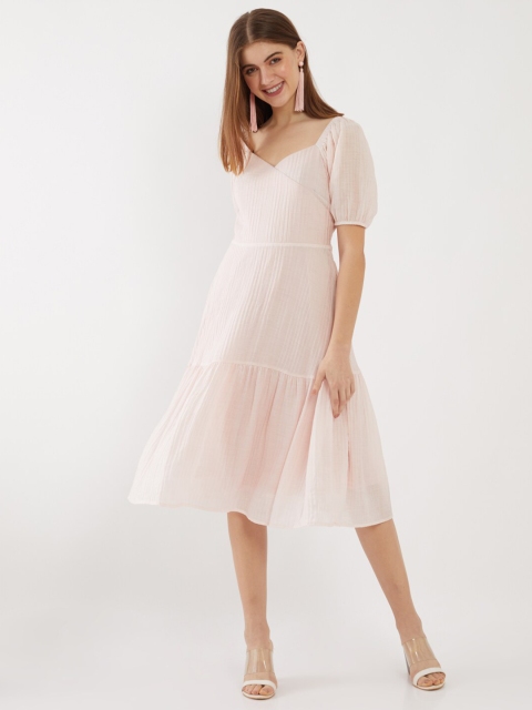 

Zink London Pink A-Line Midi Dress