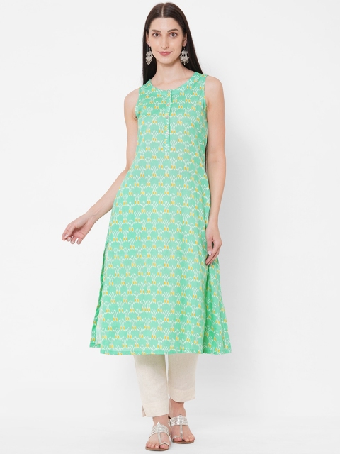 

KAMI KUBI Women Green Ethnic Motifs Printed Kurta