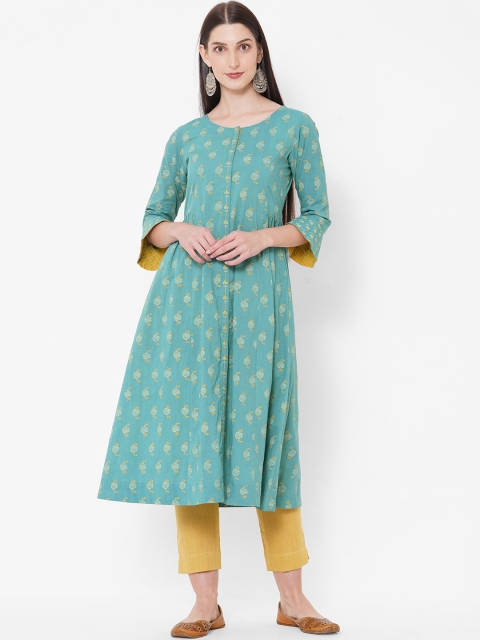

KAMI KUBI Women Blue Flared Kurta