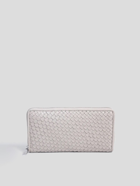 

Biba Women Taupe Textured Leather Zip Around Wallet