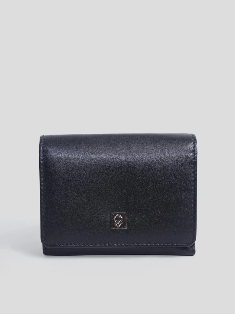 

Biba Women Black Leather Three Fold Wallet