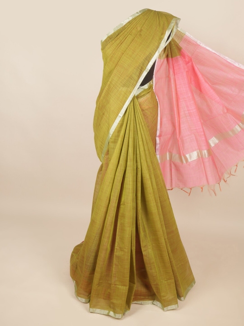 

Pothys Green & Pink Silk Cotton Saree