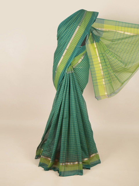 

Pothys Green & Blue Striped Pure Cotton Saree