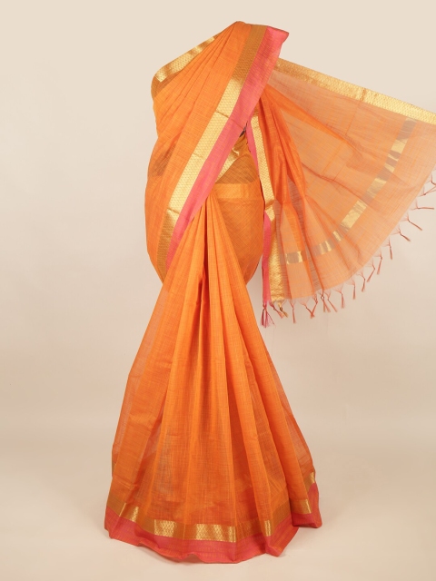 

Pothys Women Orange Silk Cotton Saree