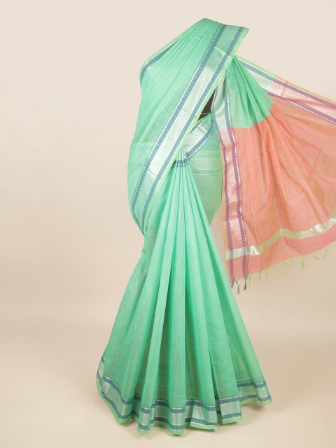 

Pothys Green & Pink Zari Silk Cotton Saree