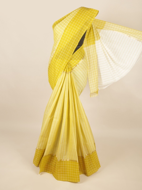 

Pothys Green Checked Pure Cotton Saree