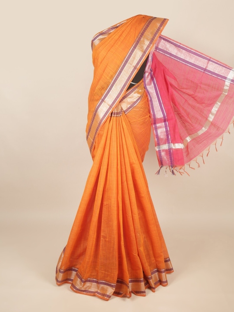 

Pothys Orange & Pink Silk Cotton Saree