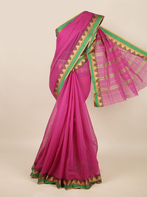 

Pothys Magenta & Green Pure Cotton Saree