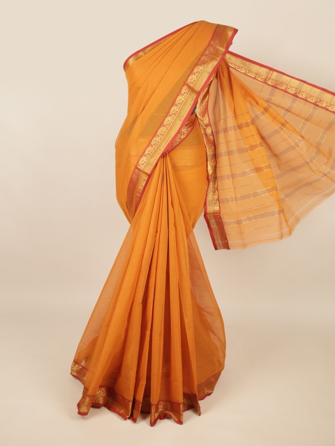 

Pothys Mustard & Gold Woven Design Pure Cotton Saree