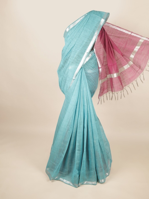 

Pothys Blue & Magenta Silk Cotton Saree