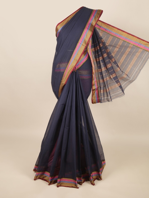

Pothys Navy Blue & Pink Silk Cotton Saree
