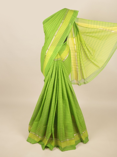 

Pothys Green & Yellow Checked Pure Cotton Saree