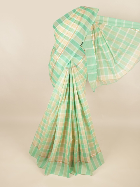 

Pothys Green & Beige Checked Pure Cotton Saree