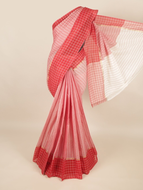 

Pothys Pink & White Striped Pure Cotton Saree