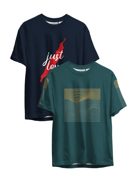 

mezmoda Boys Multicoloured Pack of 2 Printed Applique T-shirt, Multi
