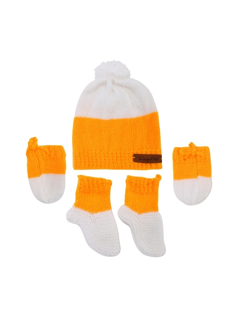 

The Original Knit Kids Yellow & White Beanie with Mitten and Socks