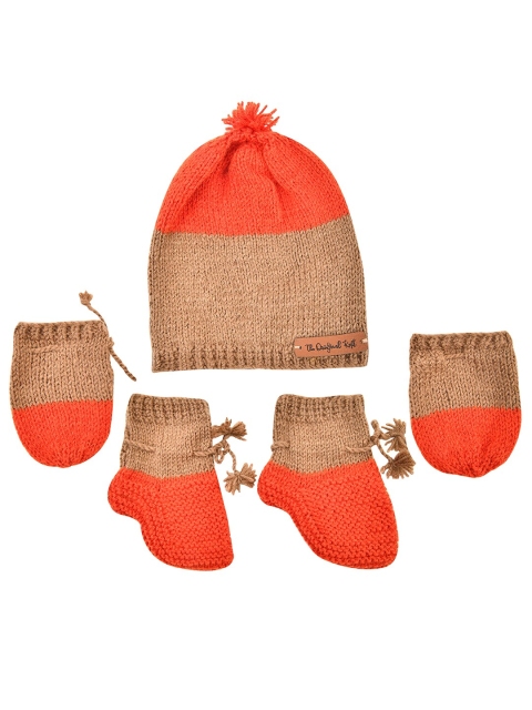 

The Original Knit Infant Kids Orange & Tan Colourblocked Beanie