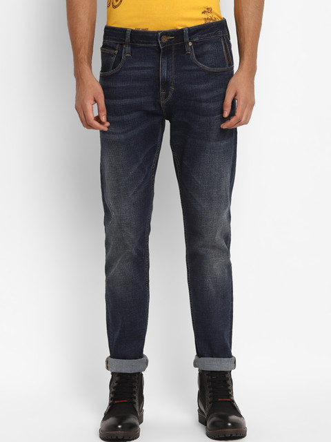 

Royal Enfield Men Blue Slim Fit Heavy Fade Jeans