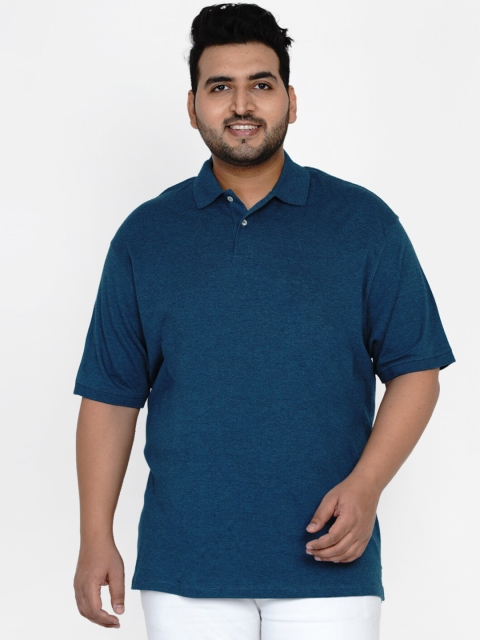 

Santonio Men Blue Polo Collar Cotton T-shirt
